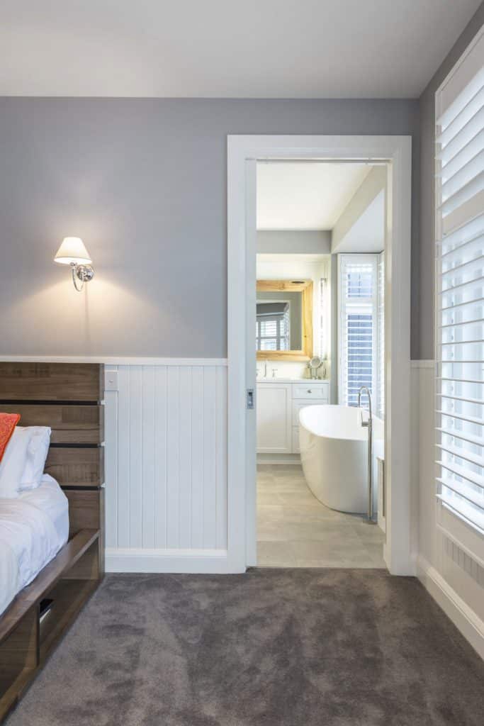 looking into a master ensuite in a custom designed weatherboard home