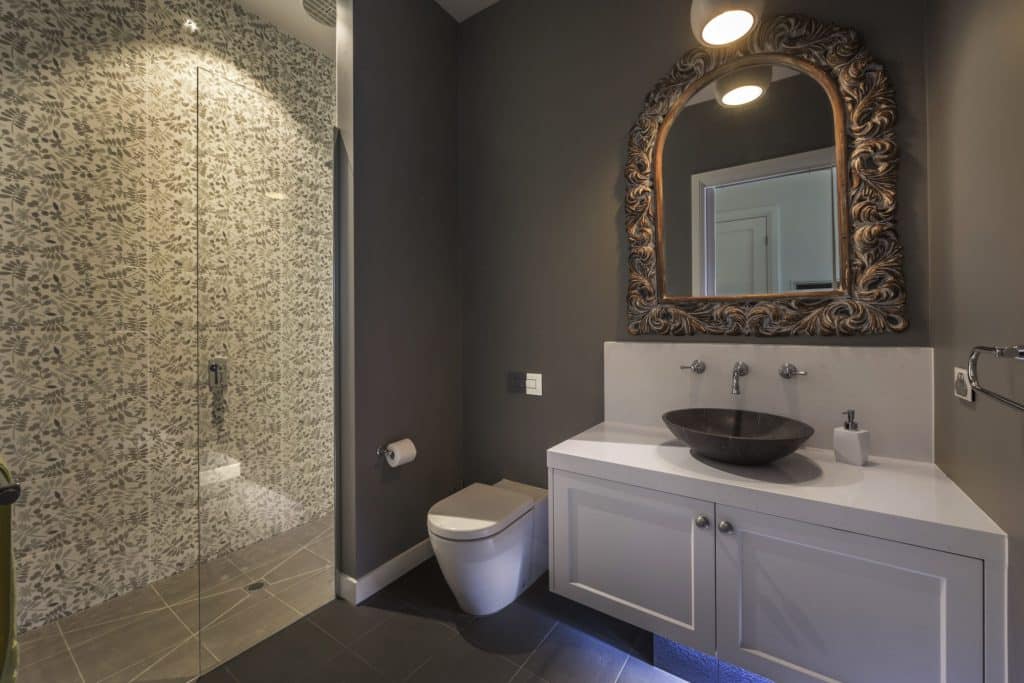 photo of a bathroom in a weatherboard custom home