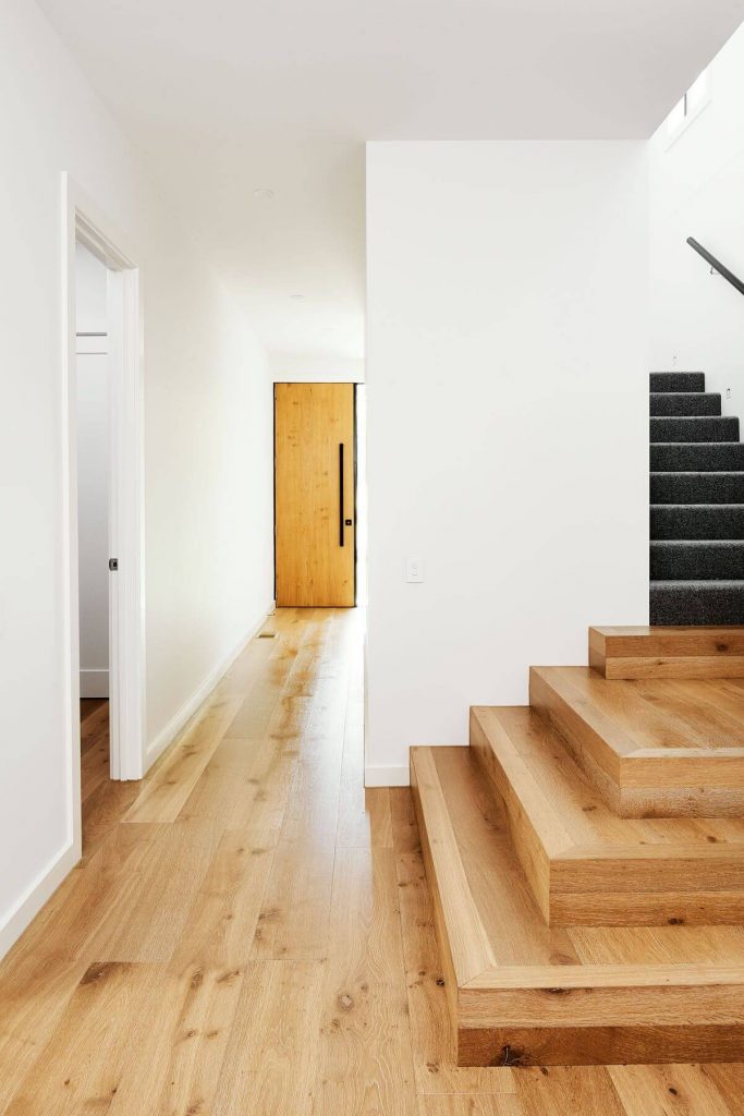 stairwell and entrance inside a modern glen iris home