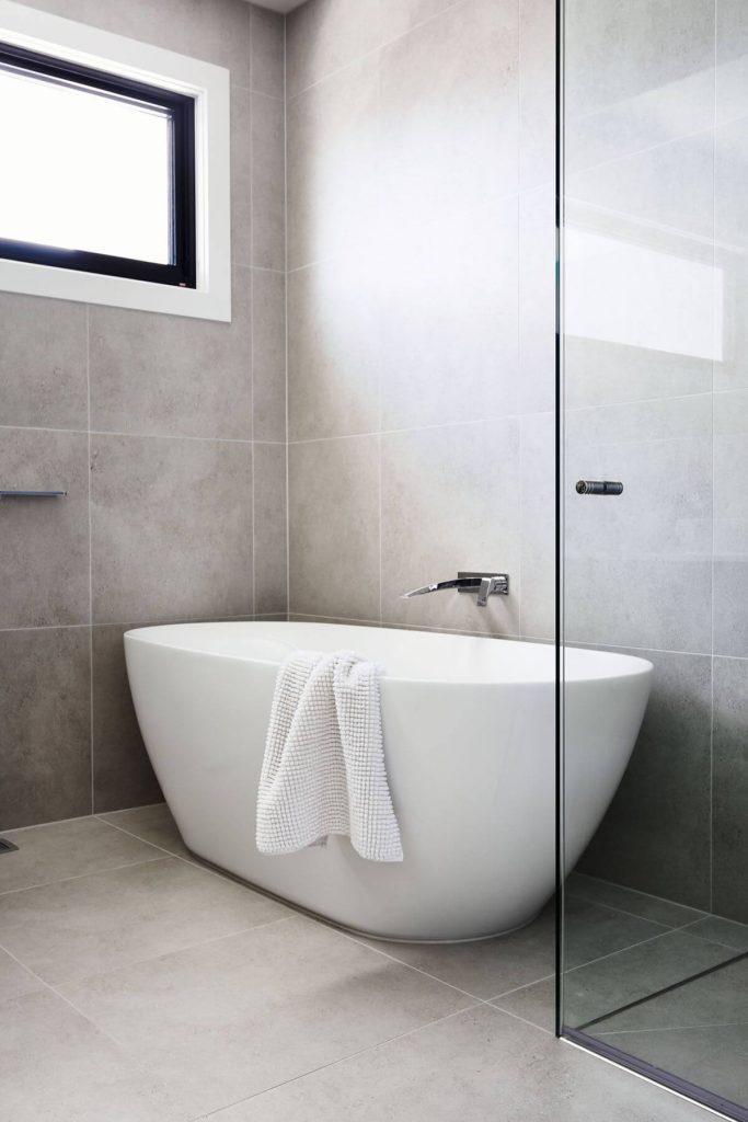 standalone bath inside luxury modern bathroom glen iris