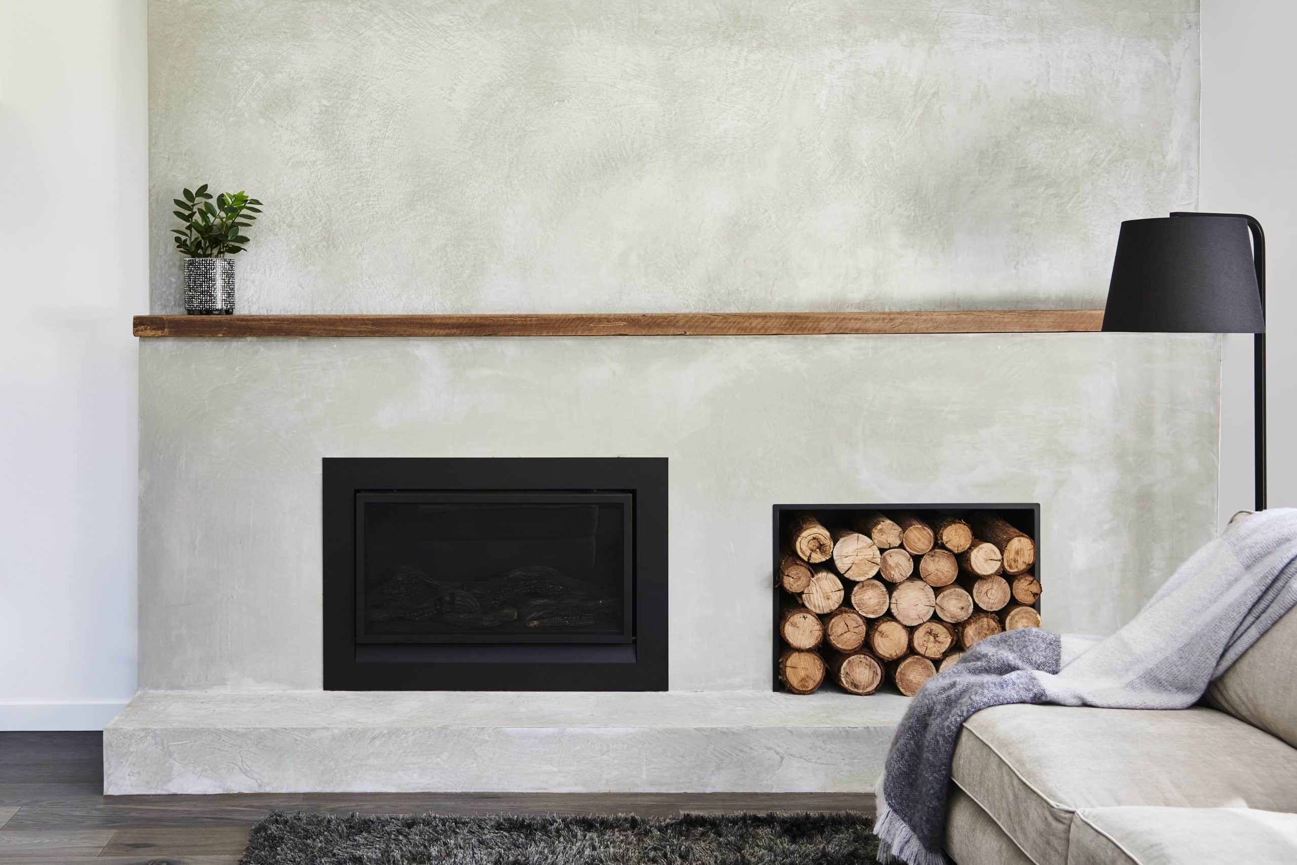 Fireplace in a custom home build in melbourne